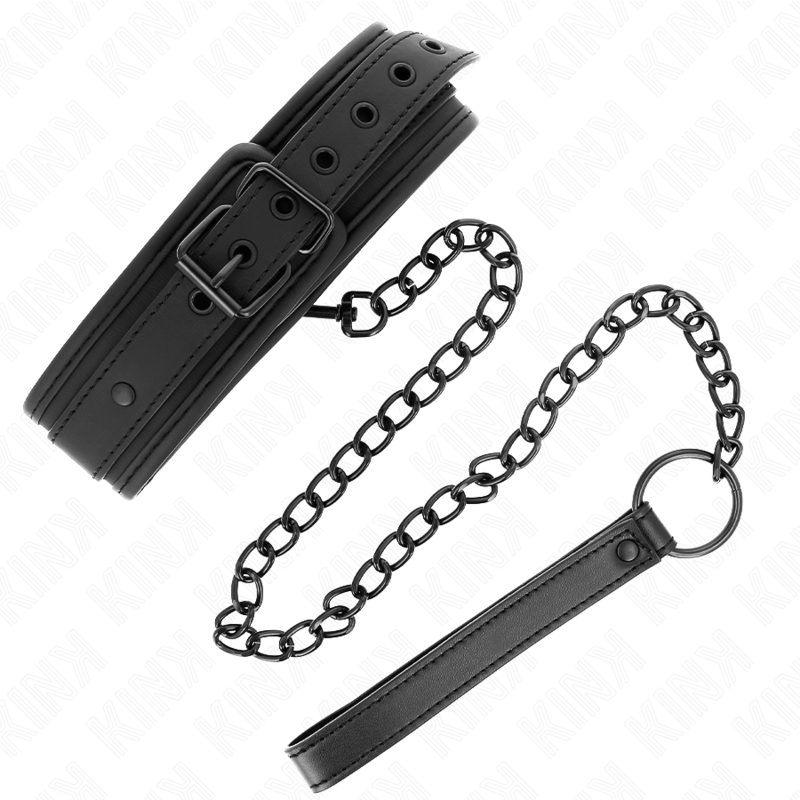 KINK - COLLIER DE BONDAGE EN NÉOPRÈNE MODÈLE 1 AVEC CEINTURE 78 CM RÉGLABLE 37,5 X 49,5 CM KINK COLLAR & GAG