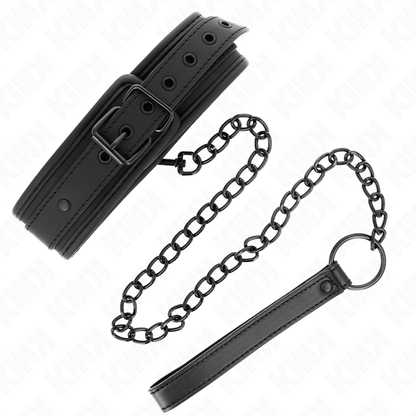 KINK - COLLIER DE BONDAGE EN NÉOPRÈNE MODÈLE 1 AVEC CEINTURE 78 CM RÉGLABLE 37,5 X 49,5 CM KINK COLLAR & GAG
