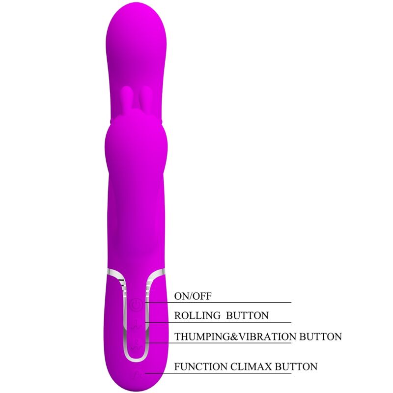 PRETTY LOVE - CAMMY TRIPLE VIBRATEUR MULTIFONCTION 4 EN 1 ROSE PRETTY LOVE FLIRTATION