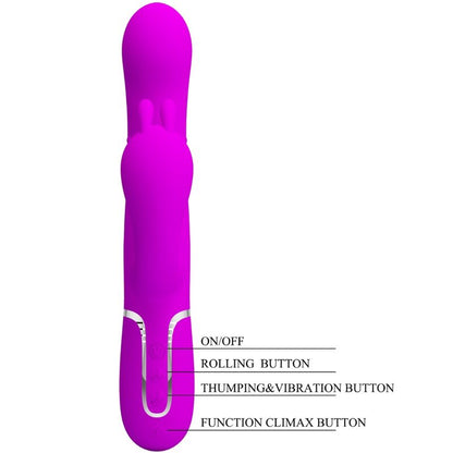 PRETTY LOVE - CAMMY TRIPLE VIBRATEUR MULTIFONCTION 4 EN 1 ROSE PRETTY LOVE FLIRTATION