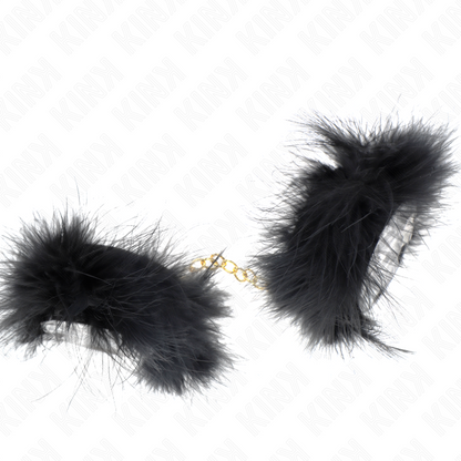 KINK - MANCHETTES EN PLUME AVEC CHAÎNE OR MODÈLE 0 KINK WRIST RESTRAINT