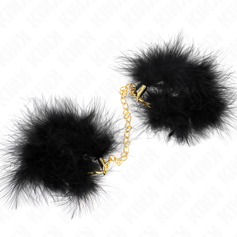 KINK - MANCHETTES EN PLUME AVEC CHAÎNE OR MODÈLE 0 KINK WRIST RESTRAINT