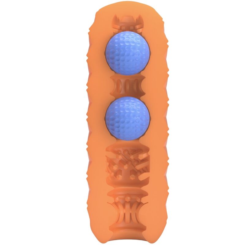 PRETTY LOVE - MASTURBATEUR POUR HOMME À DEUX BOULES ORANGE PRETTY LOVE FLIRTATION