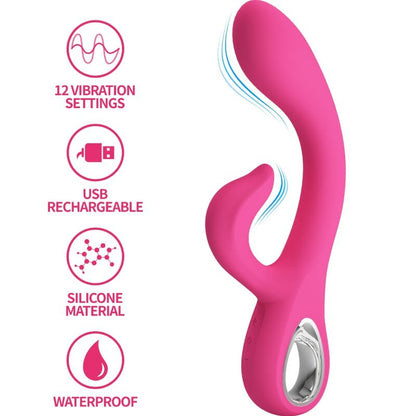 PRETTY LOVE - VIBRATEUR FRITZ RABBIT 12 VIBRATIONS ROSE PRETTY LOVE FLIRTATION
