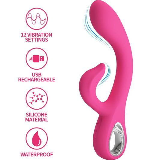 PRETTY LOVE - VIBRATEUR FRITZ RABBIT 12 VIBRATIONS ROSE PRETTY LOVE FLIRTATION