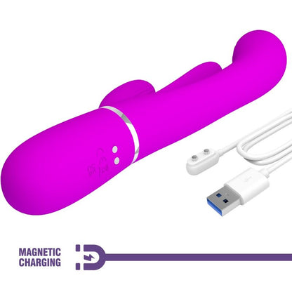 PRETTY LOVE - SHANIA TRIPLE RABBIT VIBRATEUR MULTIFONCTION ROSE PRETTY LOVE FLIRTATION