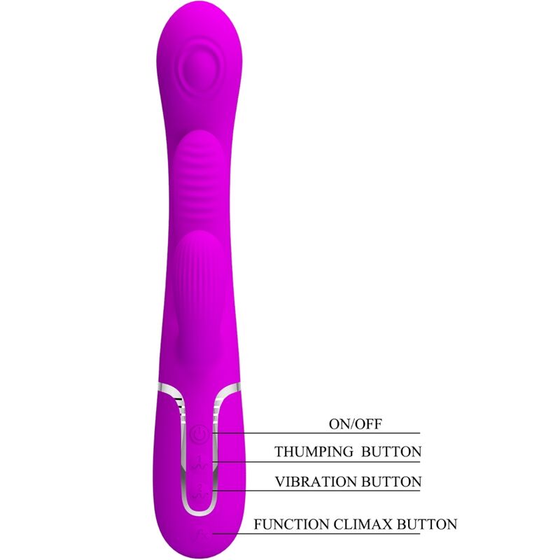 PRETTY LOVE - SHANIA TRIPLE RABBIT VIBRATEUR MULTIFONCTION ROSE PRETTY LOVE FLIRTATION