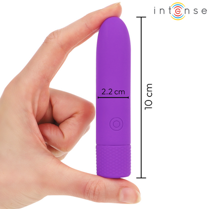 INTENSE - SYMONE BULLET VIBRANT RECHARGEABLE USB 8 VIBRATIONS VIOLET 10 X 2,2 CM INTENSE FUN TOYS