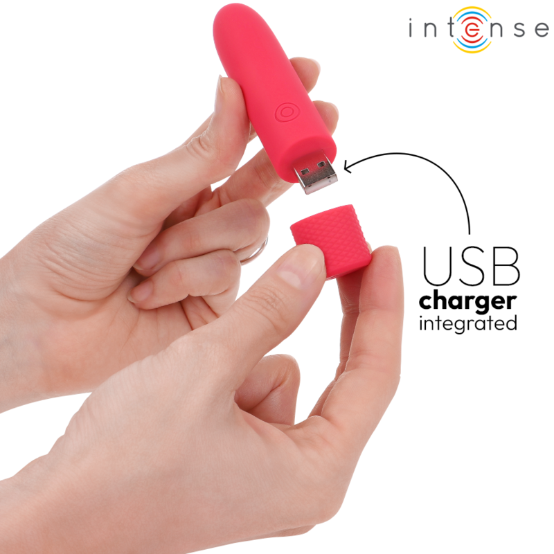 INTENSE - SYMONE BULLET VIBRANT RECHARGEABLE USB 8 VIBRATIONS ROUGE 10 X 2,2 CM INTENSE FUN TOYS