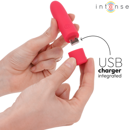 INTENSE - SYMONE BULLET VIBRANT RECHARGEABLE USB 8 VIBRATIONS ROUGE 10 X 2,2 CM INTENSE FUN TOYS