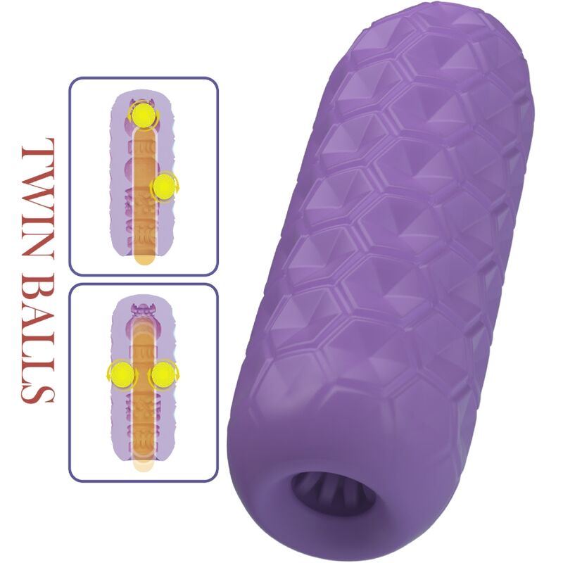 PRETTY LOVE - MASTURBATEUR POUR HOMME À DEUX BOULES VIOLET PRETTY LOVE