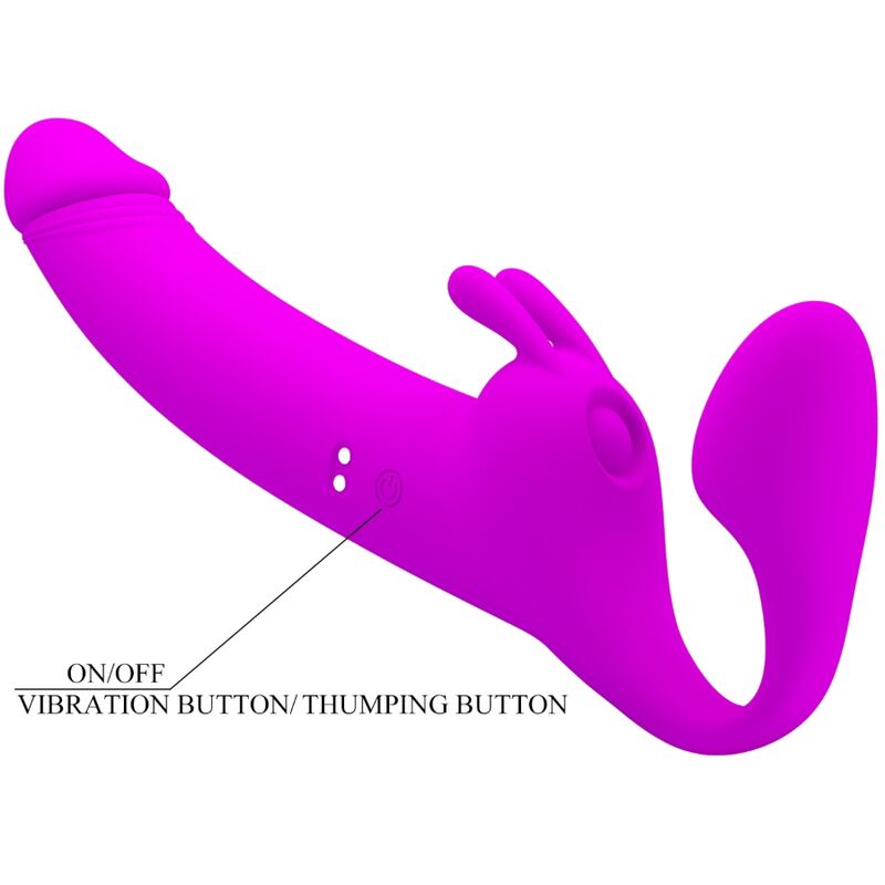 PRETTY LOVE - ZANINI STRAPLESS STRAP-ON 10 VIBRATIONS VIOLET PRETTY LOVE PARTY UP
