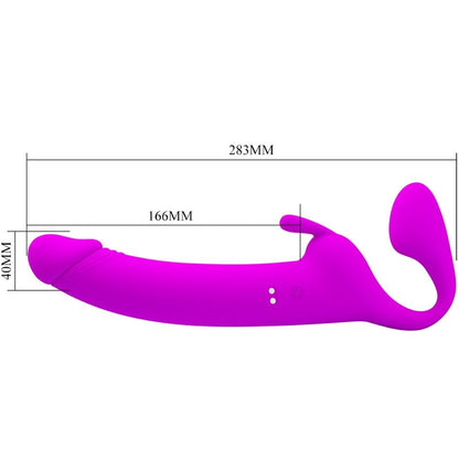 PRETTY LOVE - ZANINI STRAPLESS STRAP-ON 10 VIBRATIONS VIOLET PRETTY LOVE PARTY UP
