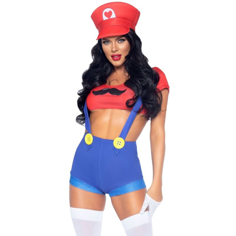 LEG AVENUE - COSTUME SEXY MARIO BROS ROUGE/BLEU S LEG AVENUE COSTUMES