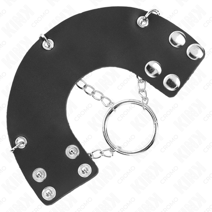 KINK - ANNEAU PÉNIS CHAÎNE 4 CM 7 CM MÉTAL AVEC CEINTURE EN CUIR KINK RING POWER