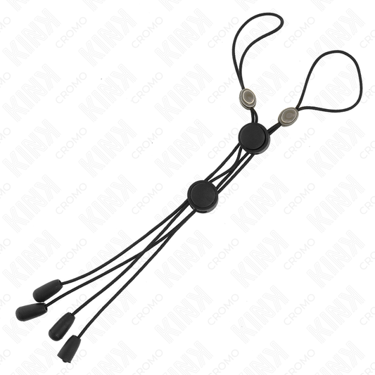 KINK - PINCES À TÉTONS NOIRES AVEC ÉLASTIQUE NOIR KINK NIPPLE GRIP