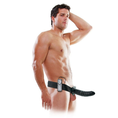 FETISH FANTASY SERIES - 19 CM VIBRANT CREUX STRAP-ON NOIR FETISH FANTASY SERIES