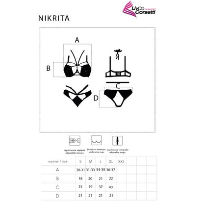 LIVCO CORSETTI FASHION - NIKRITA LC 90647 SOUTIEN-GORGE + CULOTTE NOIR XL LIVCO CORSETTI SETS