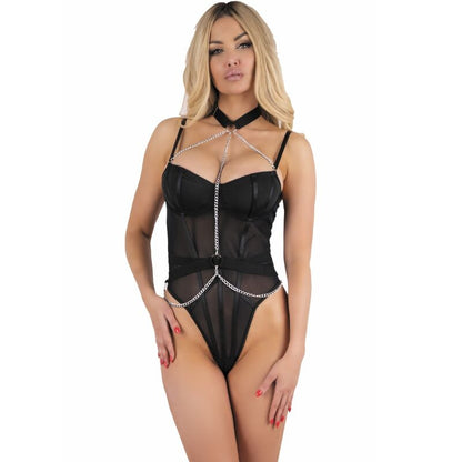 LIVCO CORSETTI FASHION - PEIGNOIR + CHEMISE + STRING MELISENDA CF 1709 NOIR S LIVCO CORSETTI BODIES