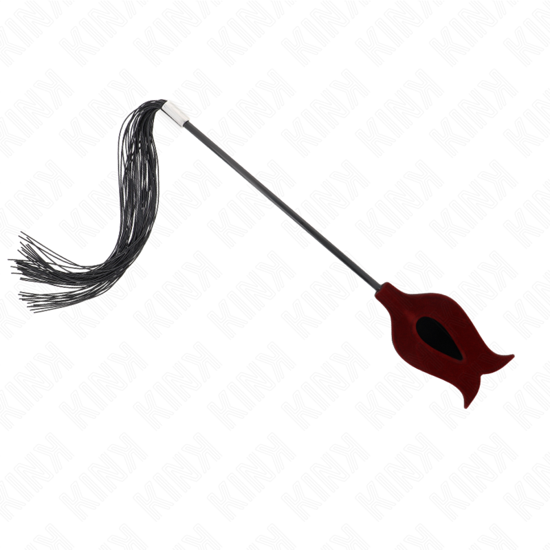 KINK - Fouet à pompon en silicone forme rose 45 cm KINK IMPACT & TOUCH