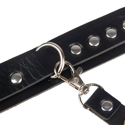SUBBLIME - 953690 MENOTTES AVEC CEINTURE DE BONDAGE NOIRE TAILLE UNIQUE SUBBLIME FETISH