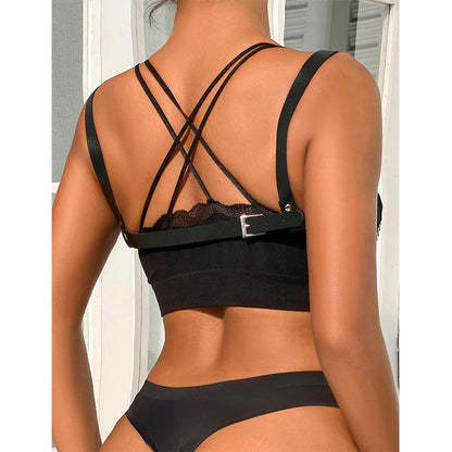 SUBBLIME - 953713 CEINTURE PUNK BONDAGE BOUCLE MÉTAL NOIRE TAILLE UNIQUE SUBBLIME FETISH