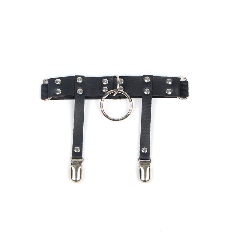 SUBBLIME - 953744 JARRETELLE PUNK EN CUIR AJUSTABLE NOIR TAILLE UNIQUE SUBBLIME FETISH