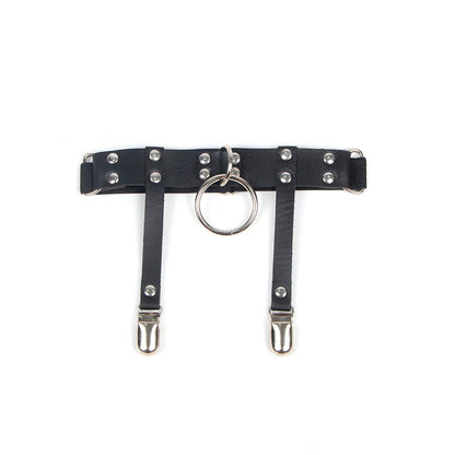 SUBBLIME - 953744 JARRETELLE PUNK EN CUIR AJUSTABLE NOIR TAILLE UNIQUE SUBBLIME FETISH