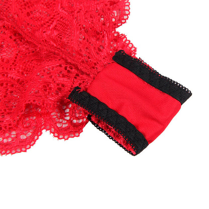 SUBBLIME - 953904 CHEMISIER DE NUIT EN SOIE ET DENTELLE + CULOTTE ROUGE L/XL SUBBLIME SETS