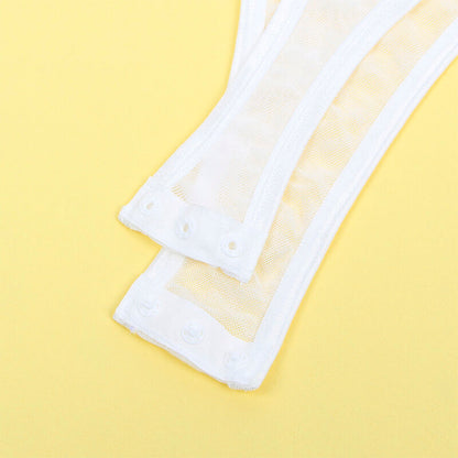SUBBLIME - 954284 BODY AVEC CHAÎNES + PORTE-JARRETELLES BLANC S/M SUBBLIME BODIES
