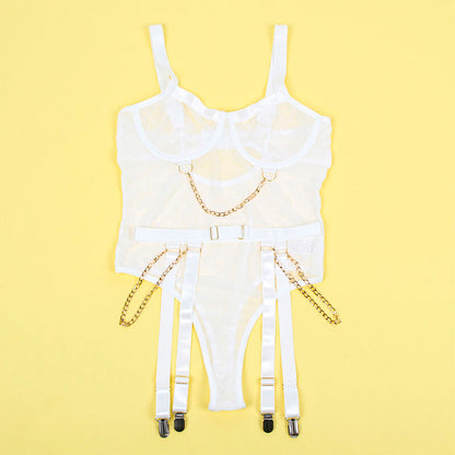 SUBBLIME - 954291 BODY AVEC CHAÎNES + PORTE-JARRETELLES BLANC L/XL SUBBLIME BODIES