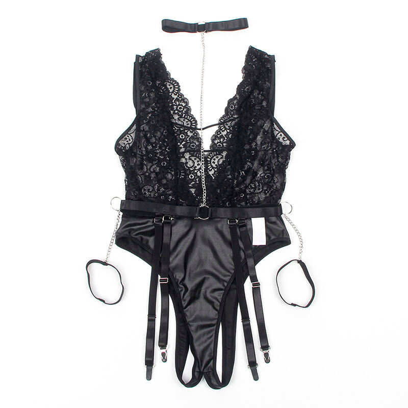 SUBBLIME - 954390 BODY SEXY AVEC PORTE-JARRETELLES NOIR L/XL SUBBLIME BODYSTOCKINGS