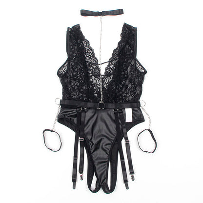 SUBBLIME - 954390 BODY SEXY AVEC PORTE-JARRETELLES NOIR L/XL SUBBLIME BODYSTOCKINGS