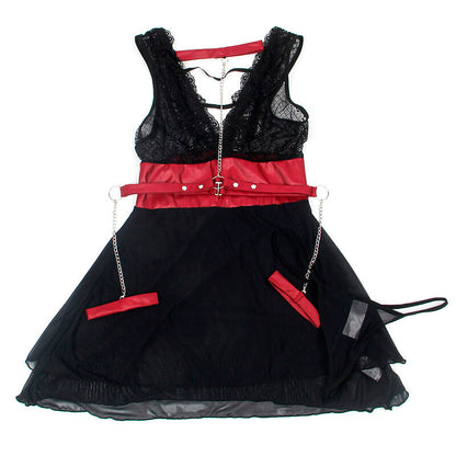 SUBBLIME - 954437 ROBE BONDAGE EN DENTELLE NOIRE L/XL SUBBLIME DRESSES