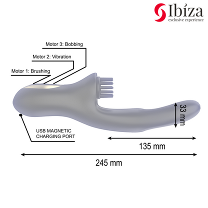 IBIZA - VIBRATEUR CLITORIALE MULTICELLULAIRE À BROSSAGE RABITT HI-TECH ET DOUBLE ONDES IBIZA TECHNOLOGY