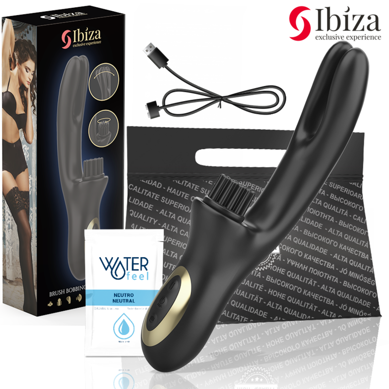 IBIZA - VIBRATEUR CLITORIALE MULTICELLULAIRE À BROSSAGE RABITT HI-TECH ET DOUBLE ONDES IBIZA TECHNOLOGY