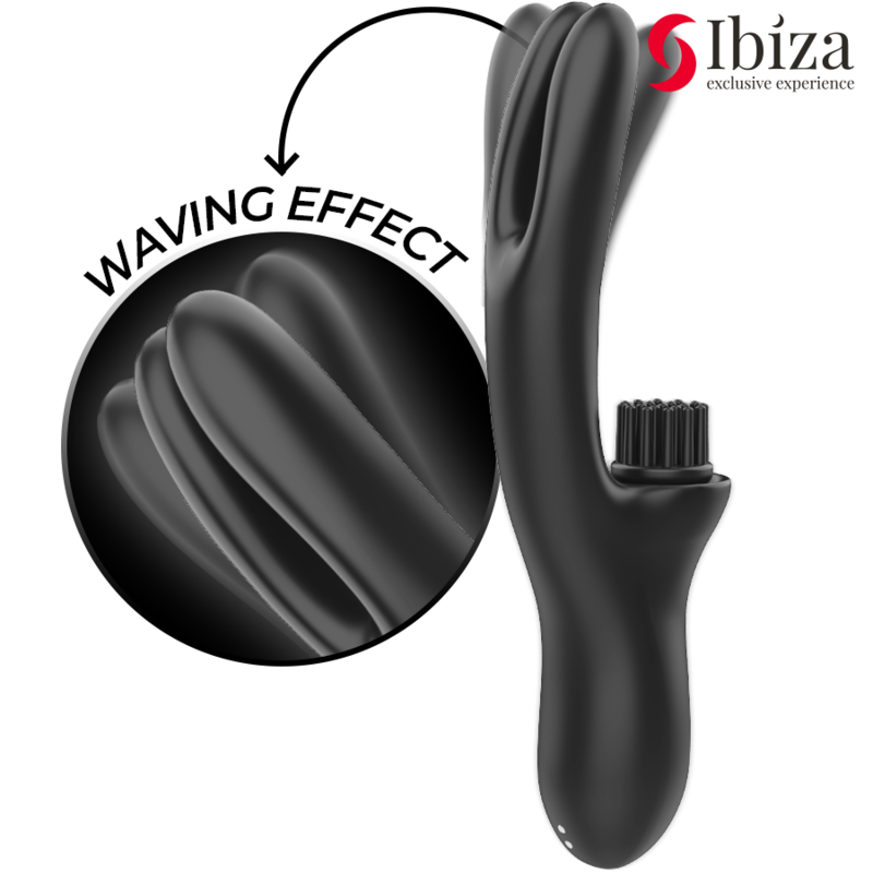 IBIZA - VIBRATEUR CLITORIALE MULTICELLULAIRE À BROSSAGE RABITT HI-TECH ET DOUBLE ONDES IBIZA TECHNOLOGY
