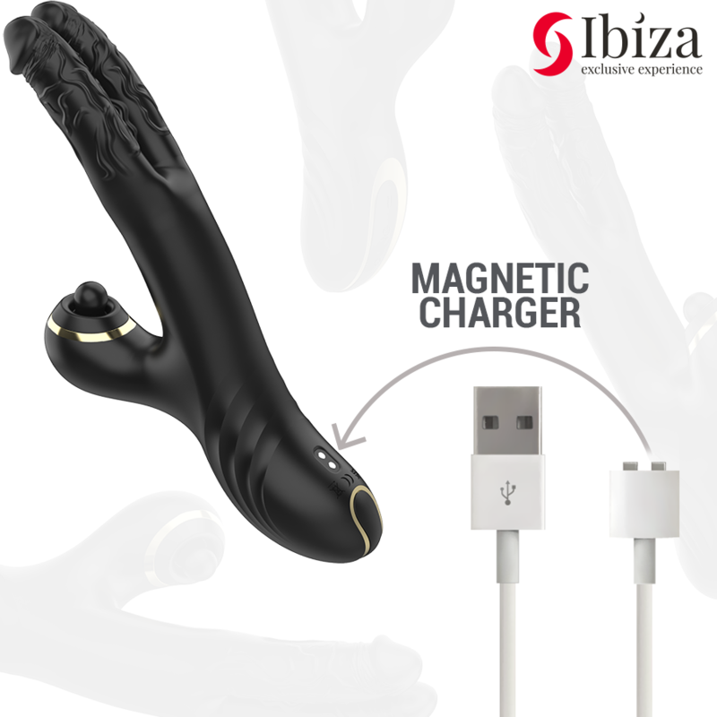 IBIZA - DOUBLE VIBRATEUR TWO DRAGONS NOIR IBIZA TECHNOLOGY