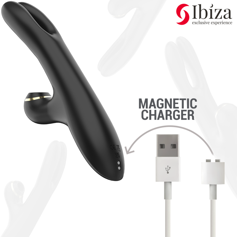 IBIZA - VIBRATEUR DOUBLE SERRAGE NOIR IBIZA TECHNOLOGY