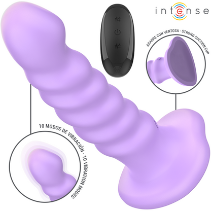 INTENSE - BRENDA VIBRATEUR TAILLE M DESIGN SPIRALE 10 VIBRATIONS VIOLET TÉLÉCOMMANDE INTENSE FUN TOYS