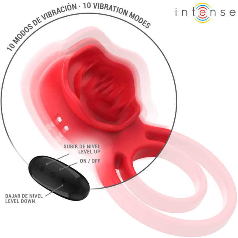 INTENSE - GAIL STIMULATEUR ROSE 10 VIBRATIONS ROUGE TELECOMMANDE INTENSE FUN TOYS