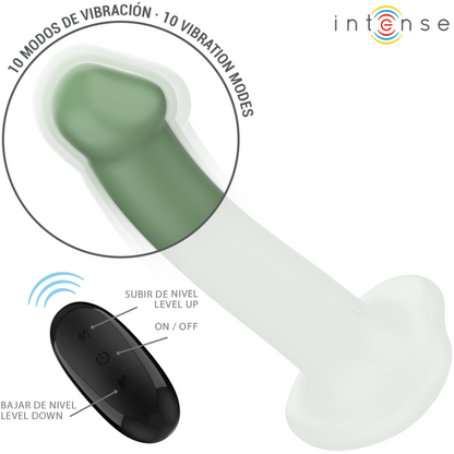 INTENSE - BECCA VIBRATEUR AVEC VENTOUSE 10 VIBRATIONS TÉLÉCOMMANDE VERTE INTENSE FUN TOYS