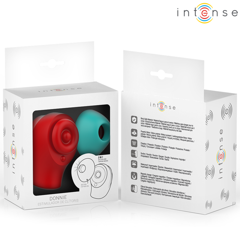 INTENSE - DONNIE STIMULATEUR CLITORIDIEN ROUGE/VERT INTENSE FUN TOYS
