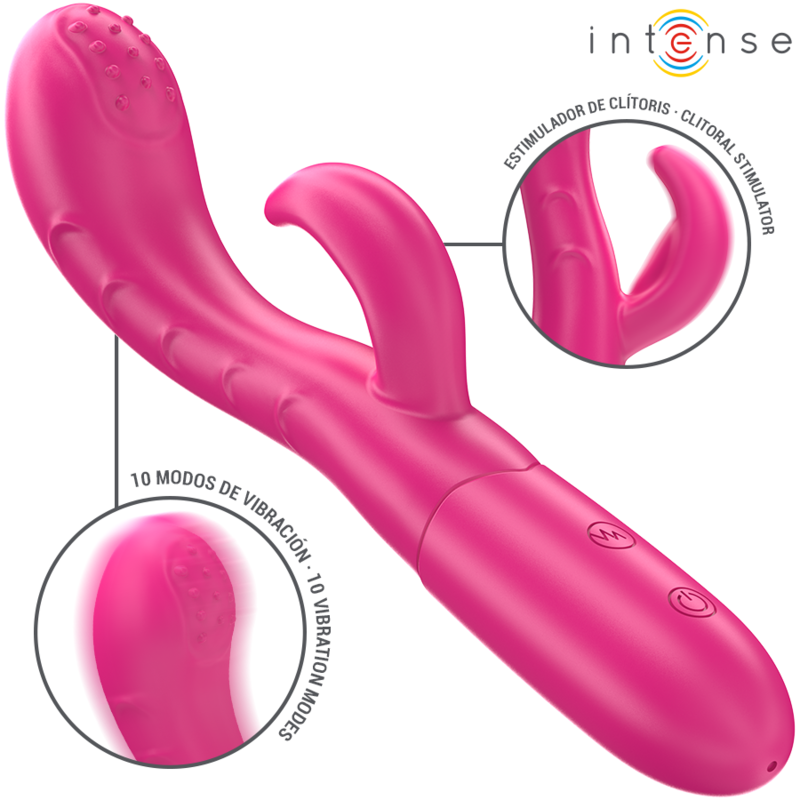 INTENSE - AMARA VIBRATEUR AVEC LANGUE STIMULANTE 10 VIBRATIONS ROSE INTENSE FUN TOYS