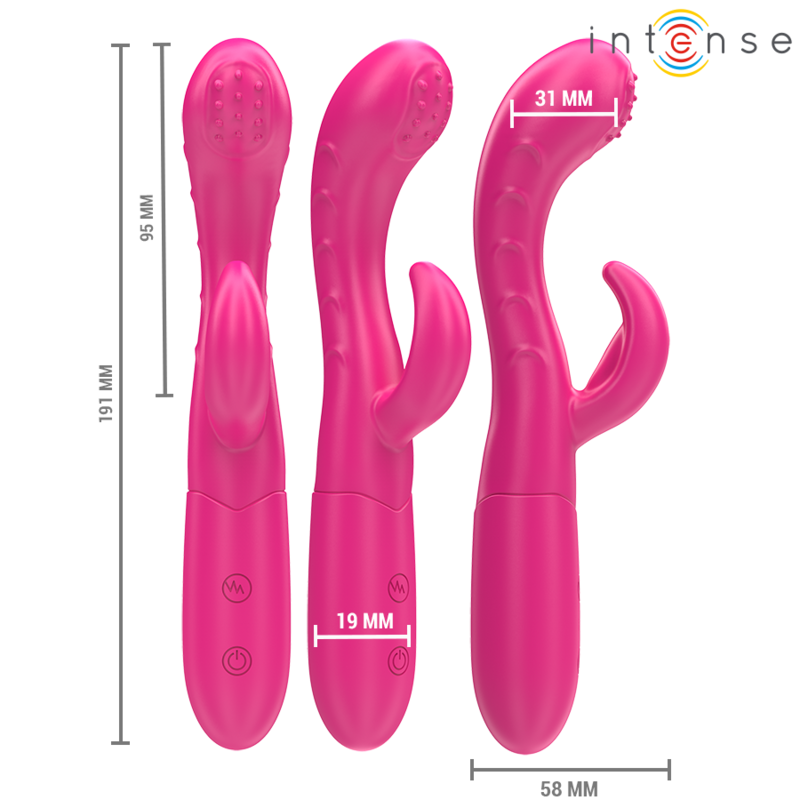 INTENSE - AMARA VIBRATEUR AVEC LANGUE STIMULANTE 10 VIBRATIONS ROSE INTENSE FUN TOYS