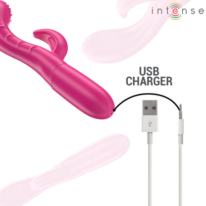 INTENSE - AMARA VIBRATEUR AVEC LANGUE STIMULANTE 10 VIBRATIONS ROSE INTENSE FUN TOYS