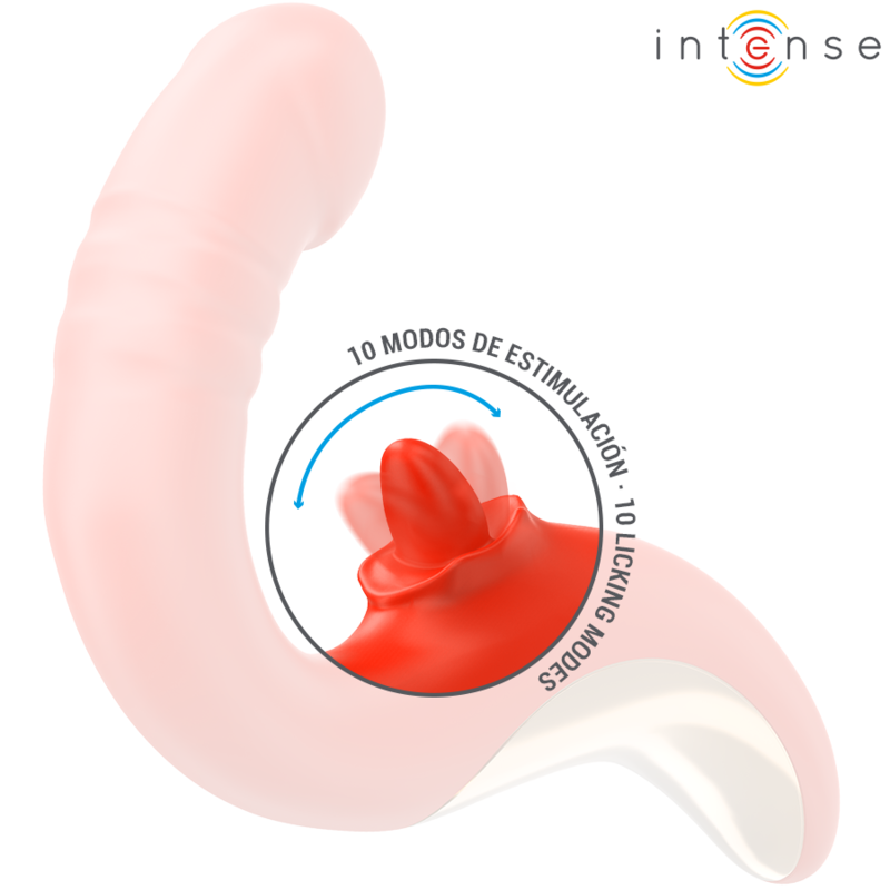 INTENSE - VIBRATEUR ET STIMULATEUR PAULINA EN FORME DE U ROUGE INTENSE FUN TOYS