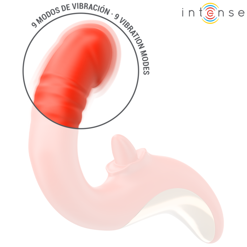 INTENSE - VIBRATEUR ET STIMULATEUR PAULINA EN FORME DE U ROUGE INTENSE FUN TOYS