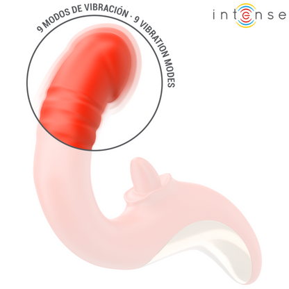 INTENSE - VIBRATEUR ET STIMULATEUR PAULINA EN FORME DE U ROUGE INTENSE FUN TOYS