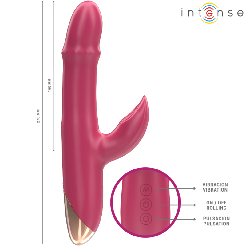 INTENSE - CHLOE VIBRATEUR MULTIFONCTION 3 EN 1 ROUGE INTENSE FUN TOYS